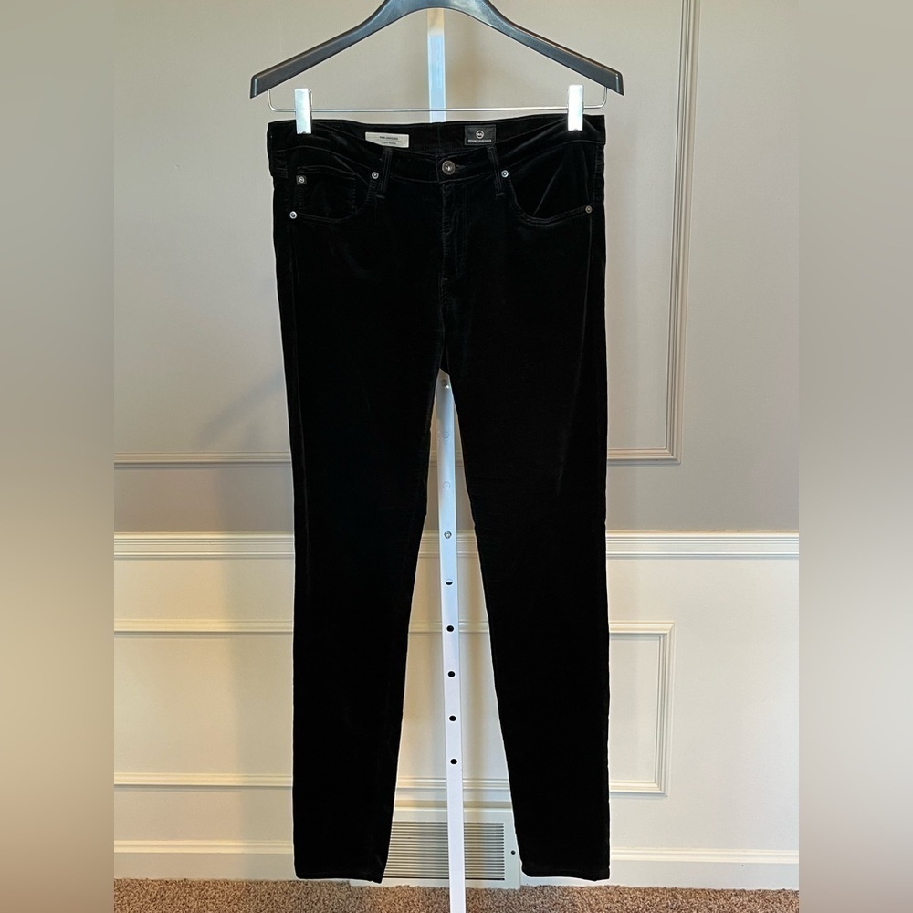 Ag Adriano Goldschmied The Legging Velvet Super Skinny in Super Black 29R